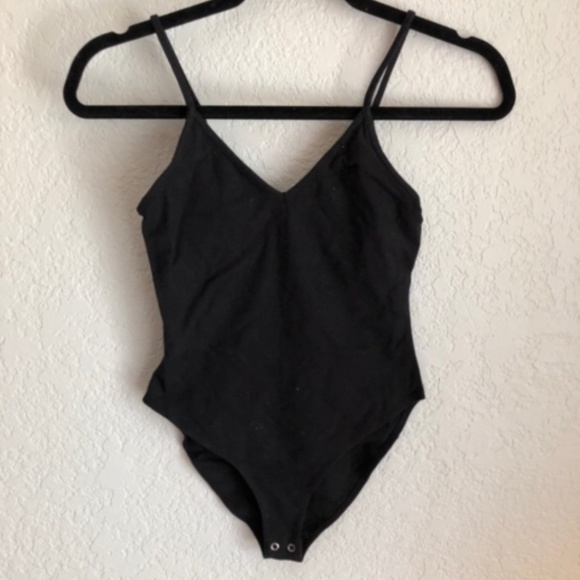 black spaghetti strap bodysuit